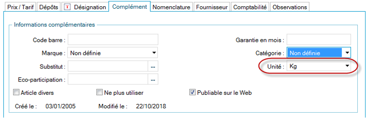 Illustration des informations compl&eacute;mentaires &agrave; renseigner