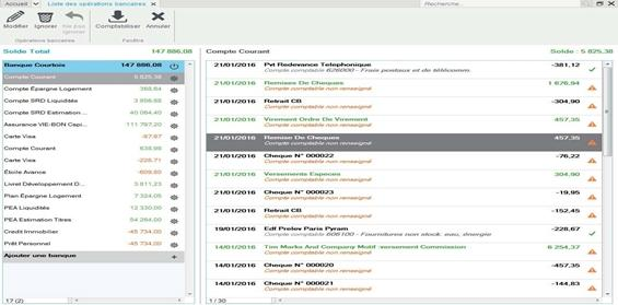 Illustration des op&eacute;rations bancaires comptabilisables
