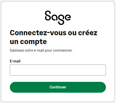 Fenêtre qui invite à se connecter ou à créer son compte. Un espace est présent pour saisir une adresse mail.