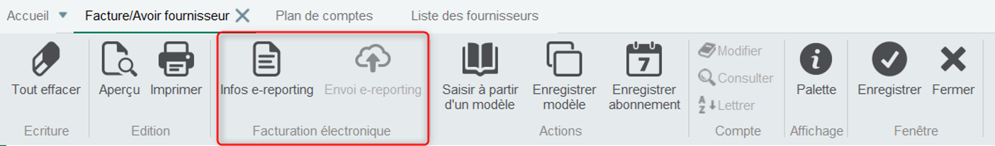 Boutons pour la facturation &eacute;lectronique