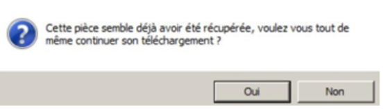 Message d'avertissement demandant de confirmer le téléchargement d'un fichier